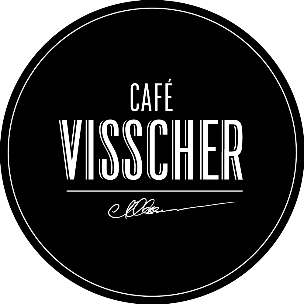 Visscher rond zwart wit